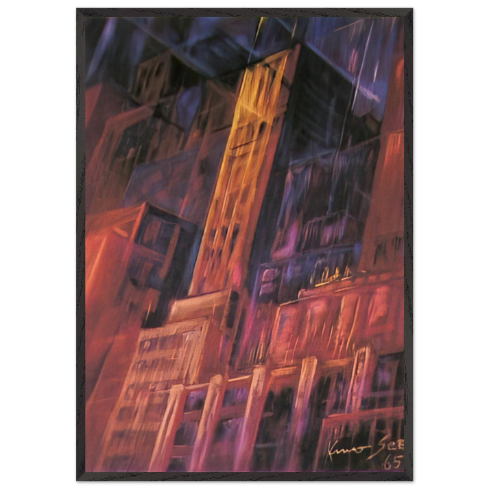 Untitled - 1965 N5 - Konrad Zuse 70x100 cm / 28x40 inches Framed Art Print – Black Wooden Frame