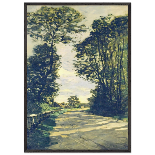 Road to the Saint-Simeon Farm - claude monet 70x100 cm / 28x40 inches Framed Art Print – Black Wooden Frame