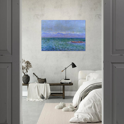 The Sea and the Alps - claude monet Brushed Aluminum Print - 70x100 cm / 28x40 inches | claude monet Aluminum Print | claude monet Prints