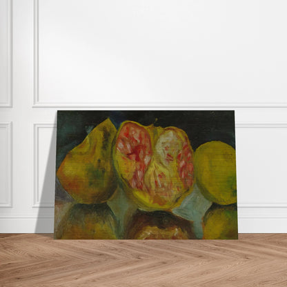 STILL LIFE POMEGRANATES - Salvador Dali Brushed Aluminum Print - 70x100 cm / 28x40 inches | Salvador Dali Aluminum Print | Salvador Dali Prints