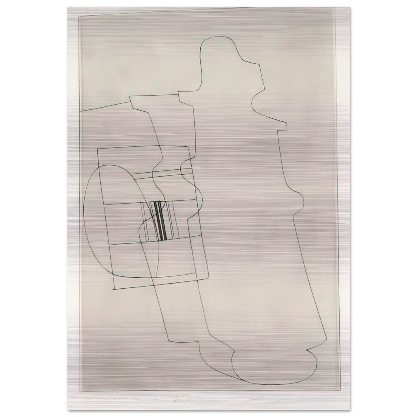 Glass topped bottle - 1967 - Ben Nicholson Brushed Aluminum Print - 70x100 cm / 28x40 inches | Ben Nicholson Aluminum Print | Ben Nicholson Prints