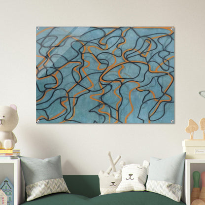 Letter About Rocks #3, Blue Ground - 2010 - Brice Marden Acrylic Print - 70x100 cm / 28x40″ inches