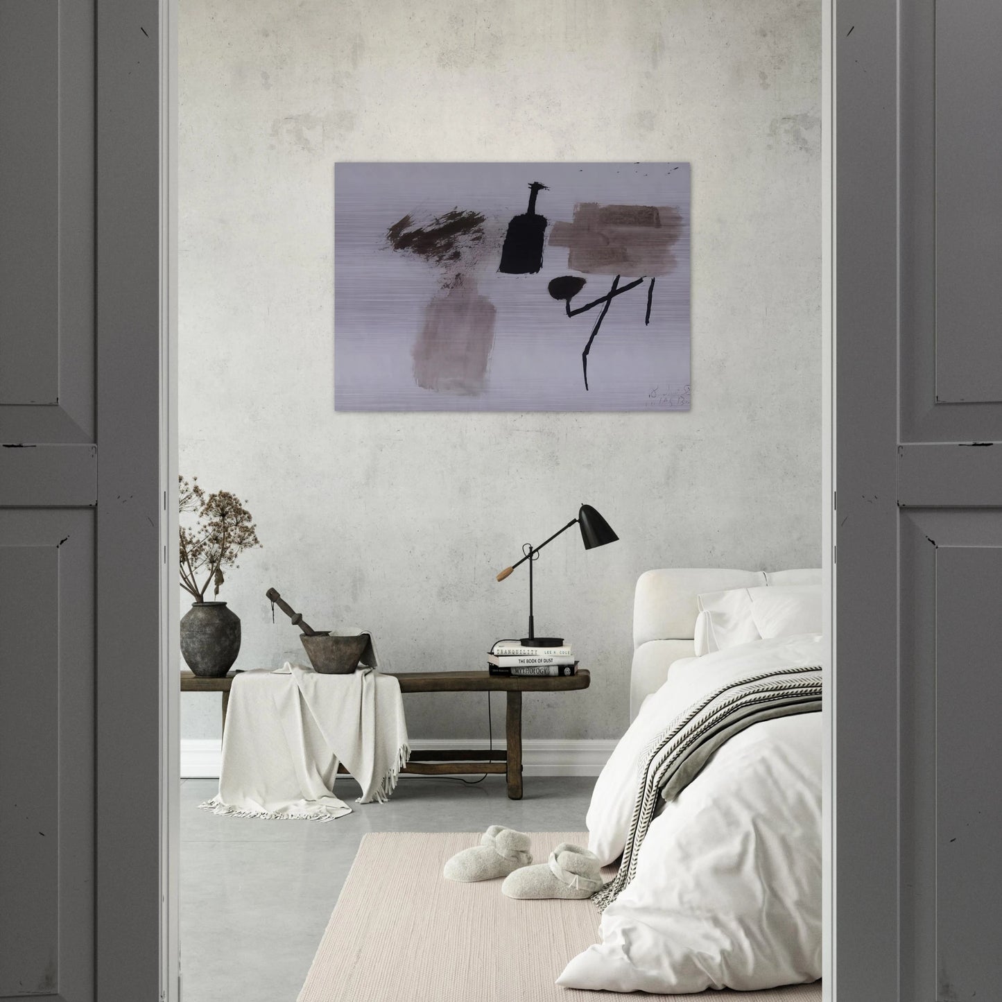 8.7.58 - Julius Bissier Brushed Aluminum Print - 70x100 cm / 28x40 inches | Julius Bissier Aluminum Print | Julius Bissier Prints