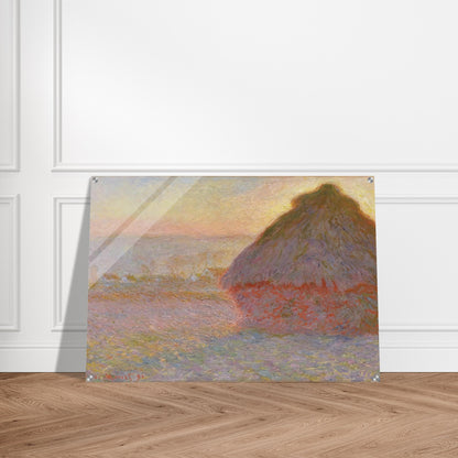 Grainstack Sunset - claude monet Acrylic Print - 70x100 cm / 28x40″ inches | claude monet Wall Art | claude monet Prints