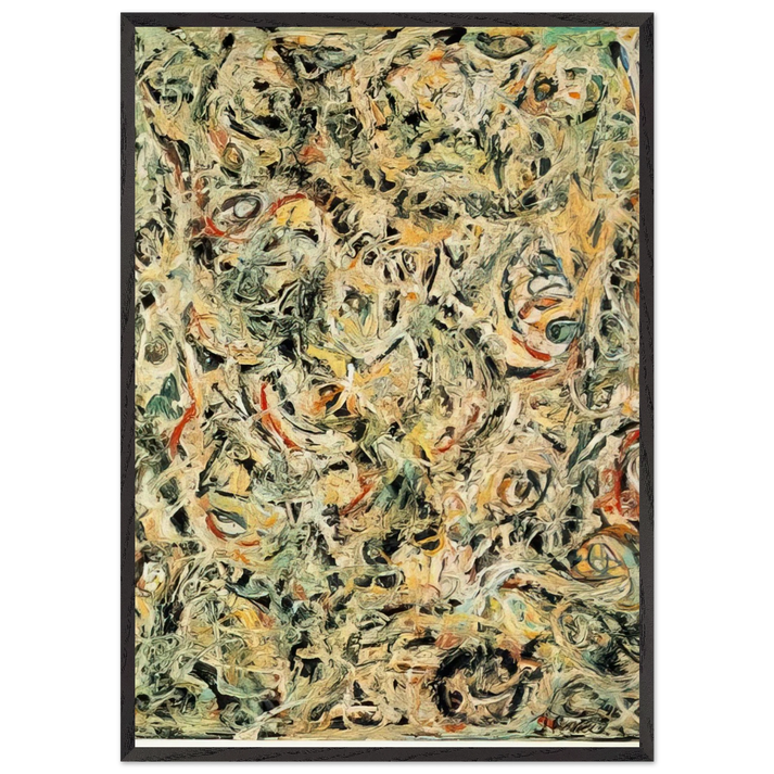 EYES IN THE HEAT 1946 - Jackson Pollock 70x100 cm / 28x40 inches Framed Art Print – Black Wooden Frame