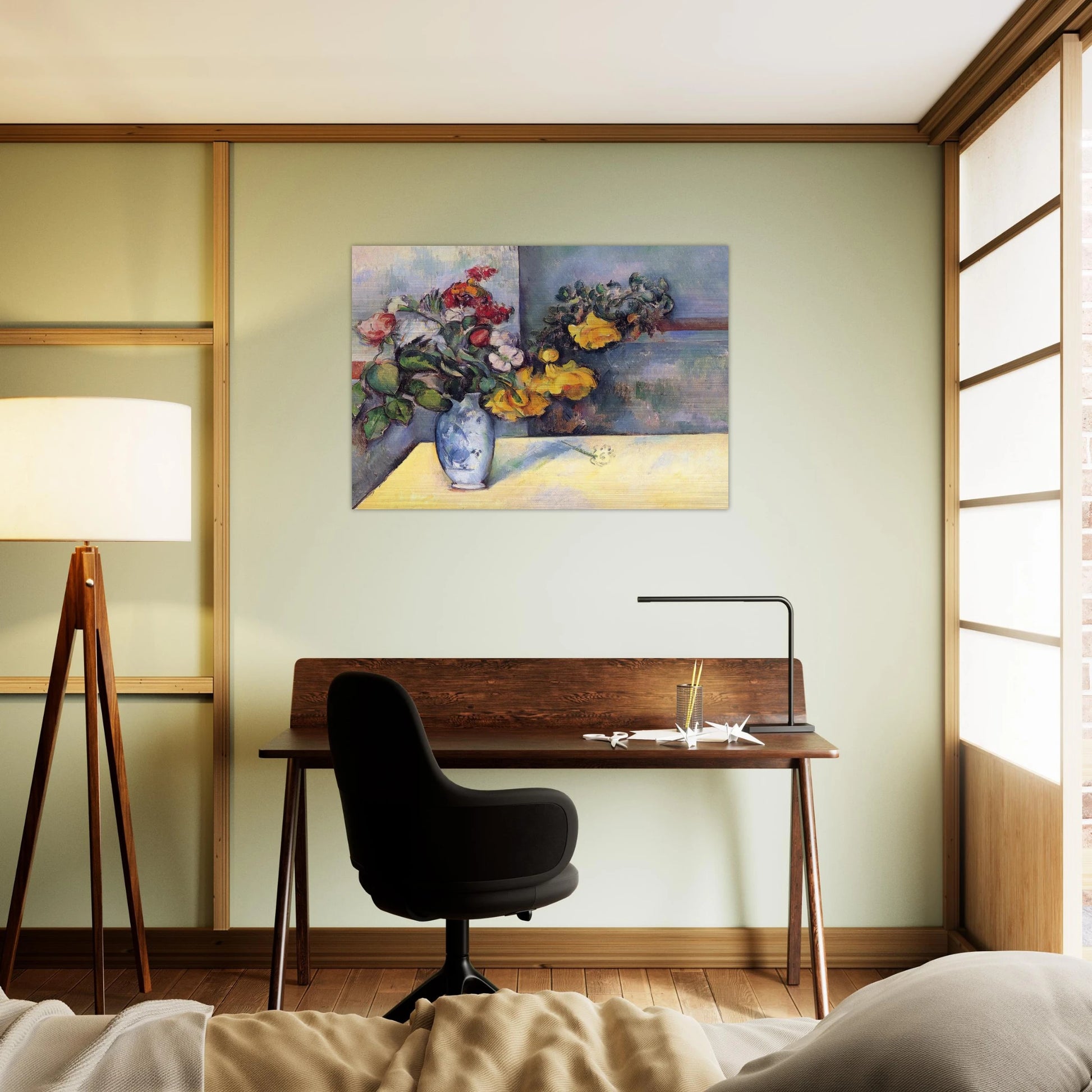 Still Life Flowers in a Vase - Paul Cézanne Brushed Aluminum Print - 70x100 cm / 28x40 inches | Paul Cézanne Aluminum Print | Paul Cézanne Prints