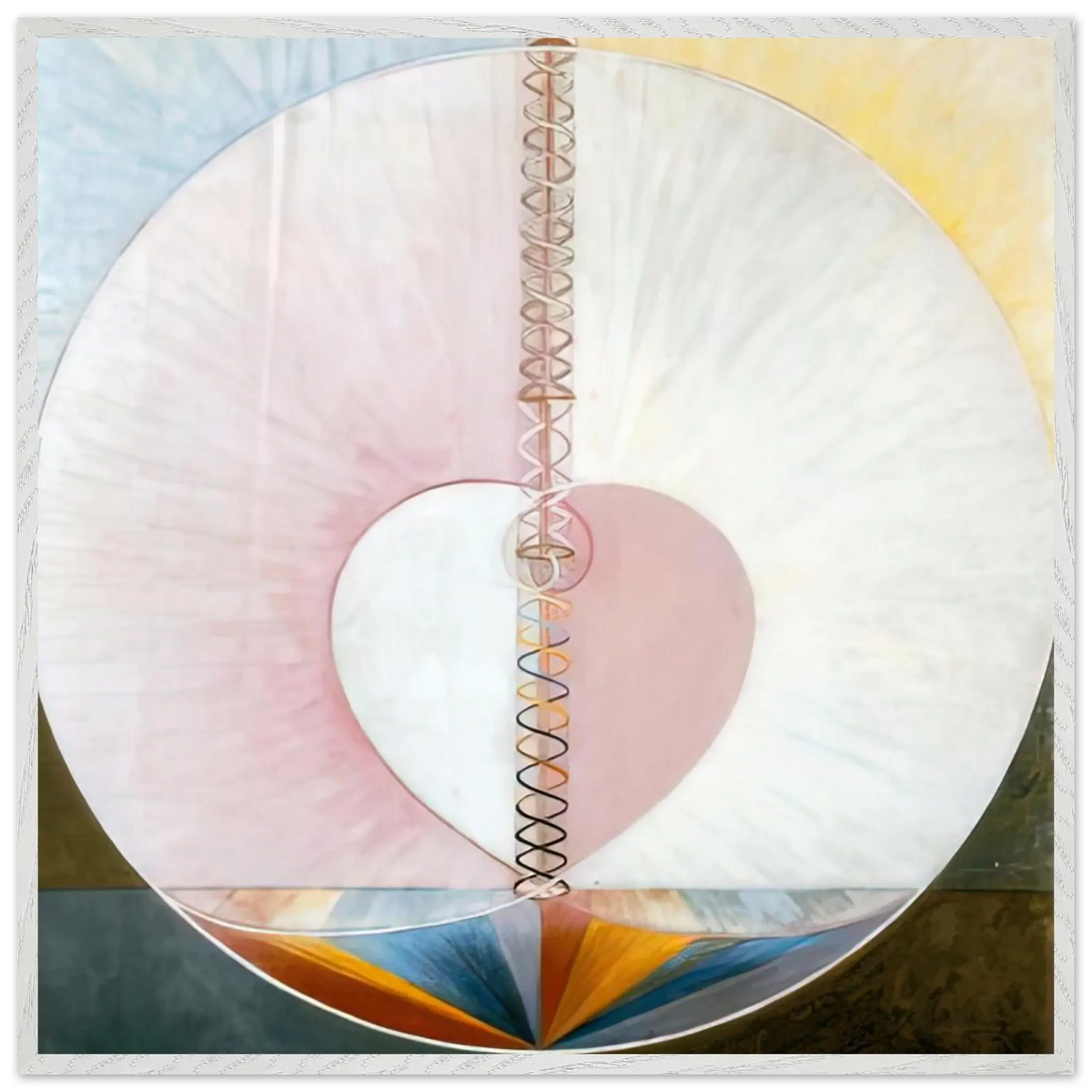 Hilma af Klint - WHAT A HUMAN BEING IS 1910 Wall art - A2 (42 x 59.4  cm) - Premium Wooden Framed Poster With Fine Art Paper - White frame