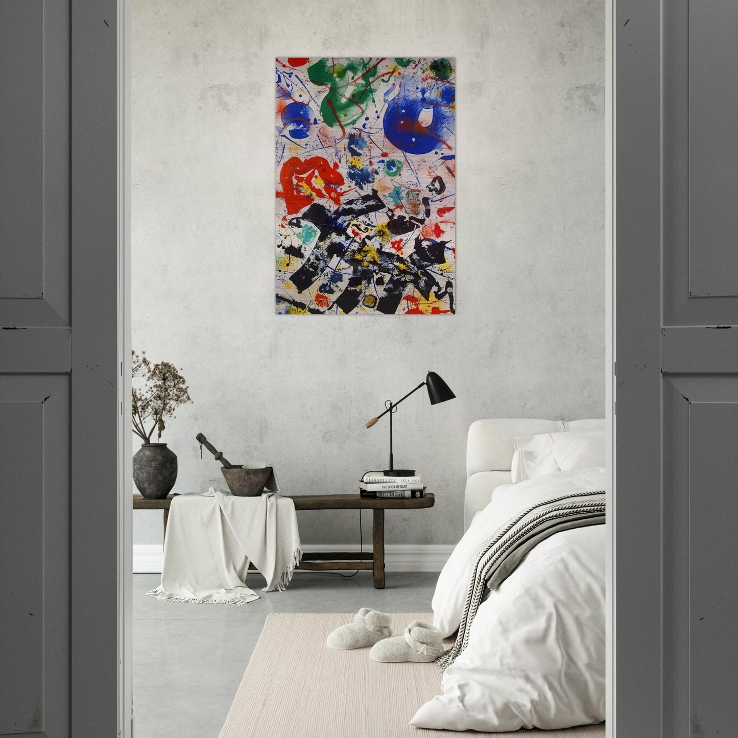 Untitled  SF 357  - Sam Francis Brushed Aluminum Print - 70x100 cm / 28x40 inches | Sam Francis Aluminum Print | Sam Francis Prints