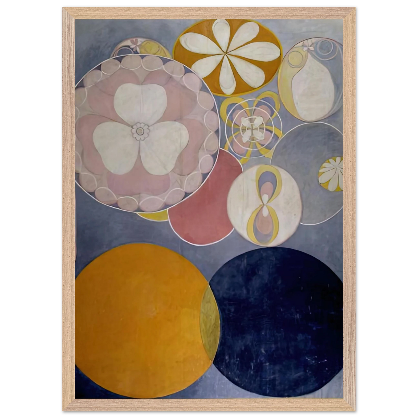Hilma af Klint - DE TIO ST RSTA N 2 BARNAALDERN 1907 Wall art - 27x35 cm / 11x14 inches - Premium Wooden Framed Poster With Fine Art Paper-canvas - Wood frame
