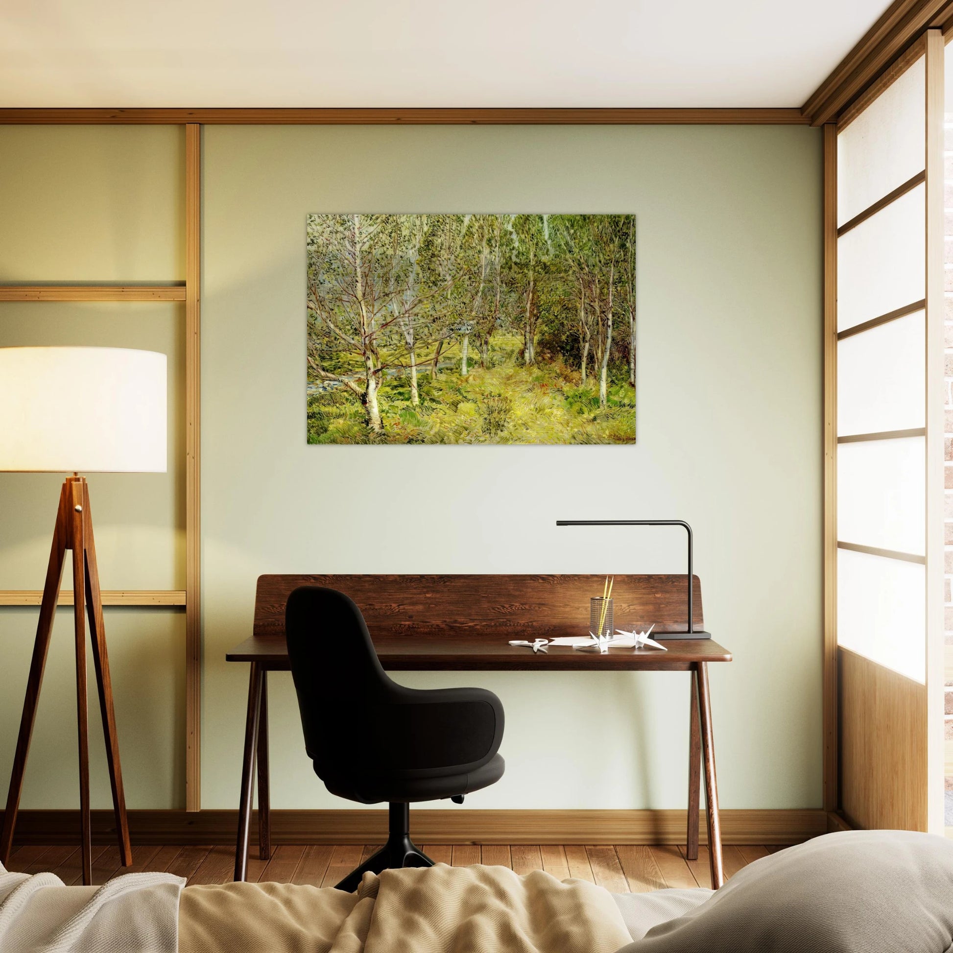 Spring Woods - Childe Hassam Brushed Aluminum Print - 70x100 cm / 28x40 inches | Childe Hassam Aluminum Print | Childe Hassam Prints