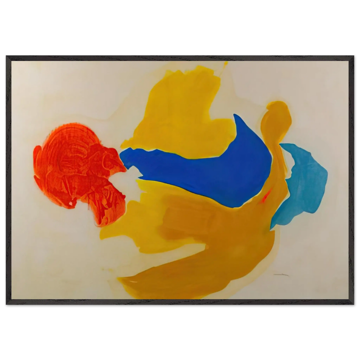Helen Frankenthaler - Blue Jay - 1963  United States Wall art - 45x60 cm / 18x24 Inches - Premium Wooden Framed Poster With Fine Art Paper - Wood frame
