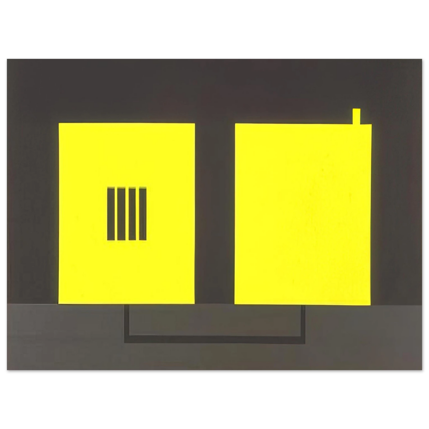 Peter Halley - Prison  Cell with Smokestack  Conduit - 1985  75x100 cm / 30x40inches Fine Art Poster