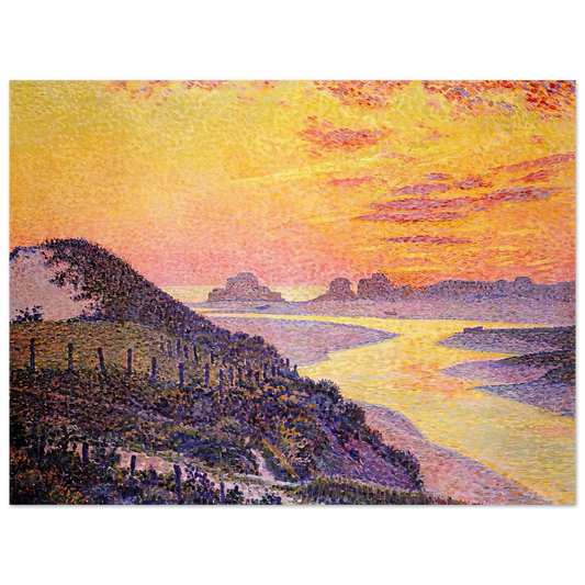 Theo van Rysselberghe - SUNSET AT AMBLETSUSE 1899  75x100 cm / 30x40inches Fine Art Poster