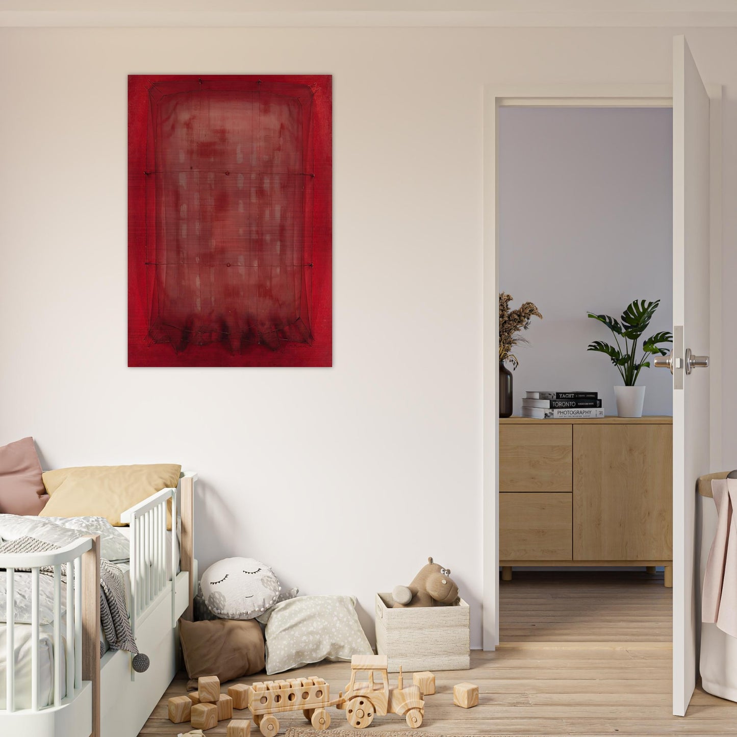 Espejo vestido de rojo - Art Informel - Manuel Rivera Brushed Aluminum Print - 70x100 cm / 28x40 inches | Manuel Rivera Aluminum Print | Manuel Rivera Prints
