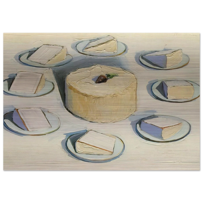 Around the Cake - 1962 - Wayne Thiebaud Brushed Aluminum Print - 70x100 cm / 28x40 inches | Wayne Thiebaud Aluminum Print | Wayne Thiebaud Prints