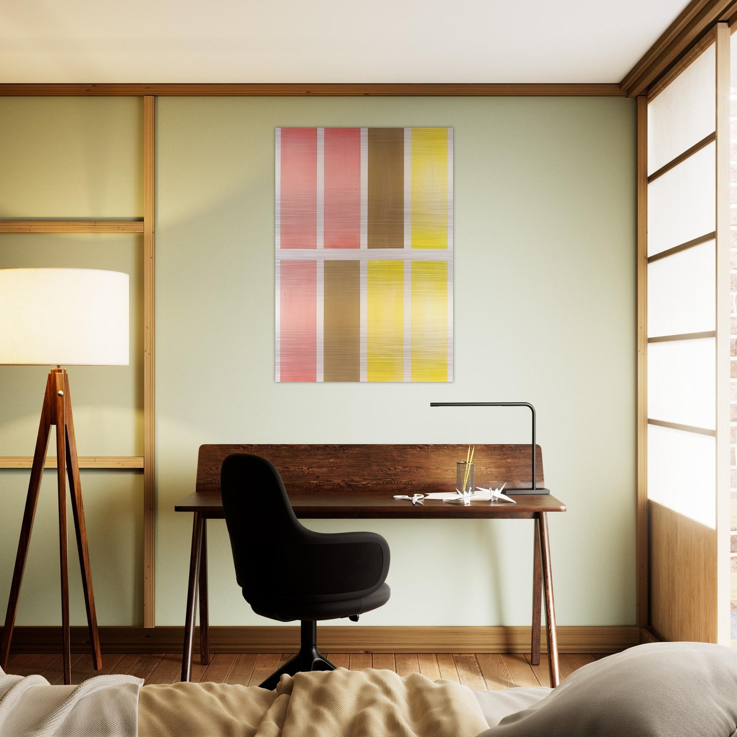 Untitled Red, Brown and Yellow - Abstract Expressionism - Mark Lancaster Brushed Aluminum Print - 70x100 cm / 28x40 inches | Mark Lancaster Aluminum Print | Mark Lancaster Prints