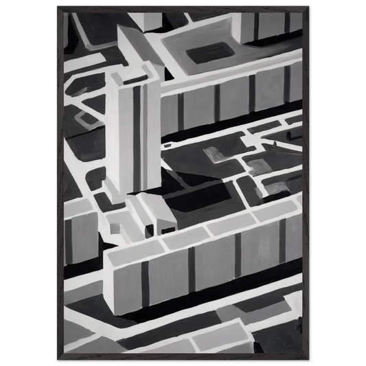 TOWNSCAPE SL 1969 - Gerhard Richter 70x100 cm / 28x40 inches Framed Art Print – Black Wooden Frame