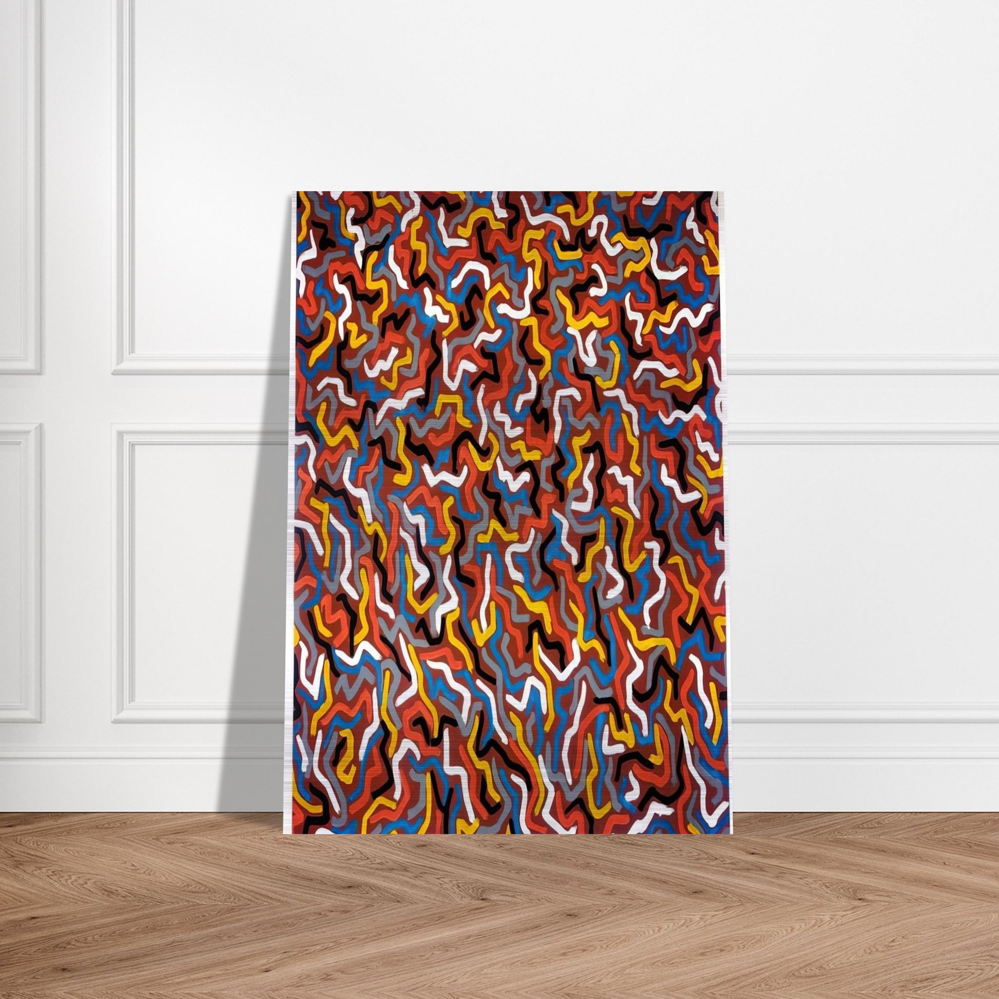 Squiggles - Sol LeWitt Brushed Aluminum Print - 70x100 cm / 28x40 inches | Sol LeWitt Aluminum Print | Sol LeWitt Prints