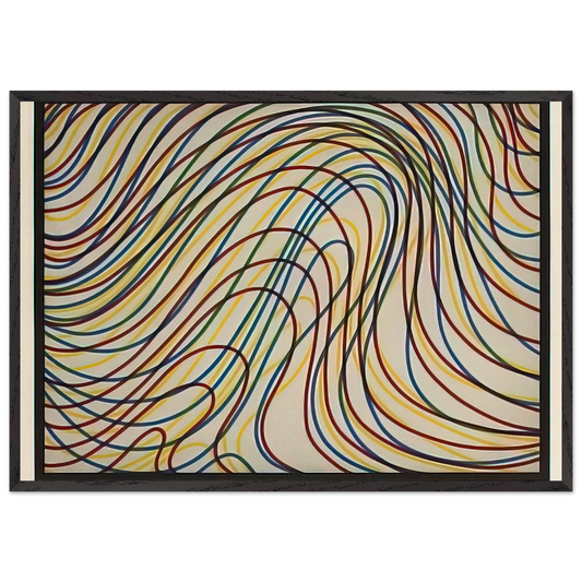Wavy Lines with Black Border - Sol LeWitt 70x100 cm / 28x40 inches Framed Art Print – Black Wooden Frame