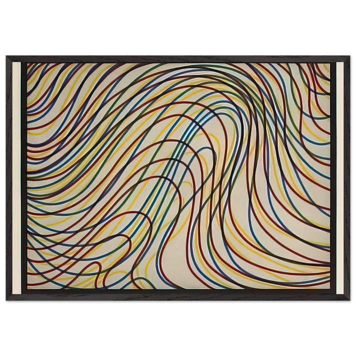 Wavy Lines with Black Border - Sol LeWitt 70x100 cm / 28x40 inches Framed Art Print – Black Wooden Frame