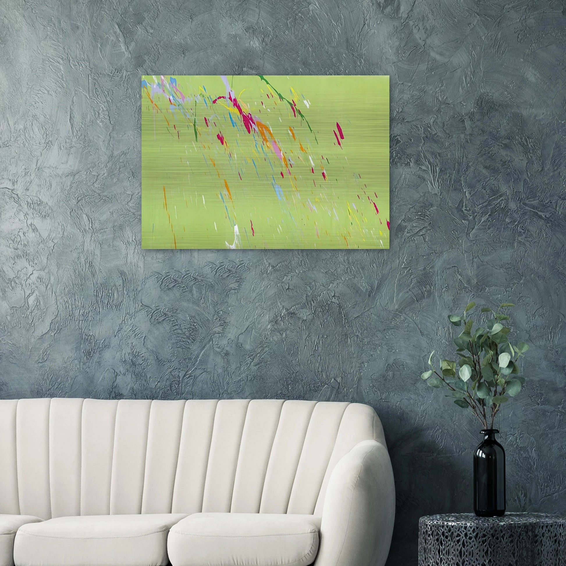 Raindrops Keep Falling on My Head - 1973 - Walasse Ting Brushed Aluminum Print - 70x100 cm / 28x40 inches | Walasse Ting Aluminum Print | Walasse Ting Prints