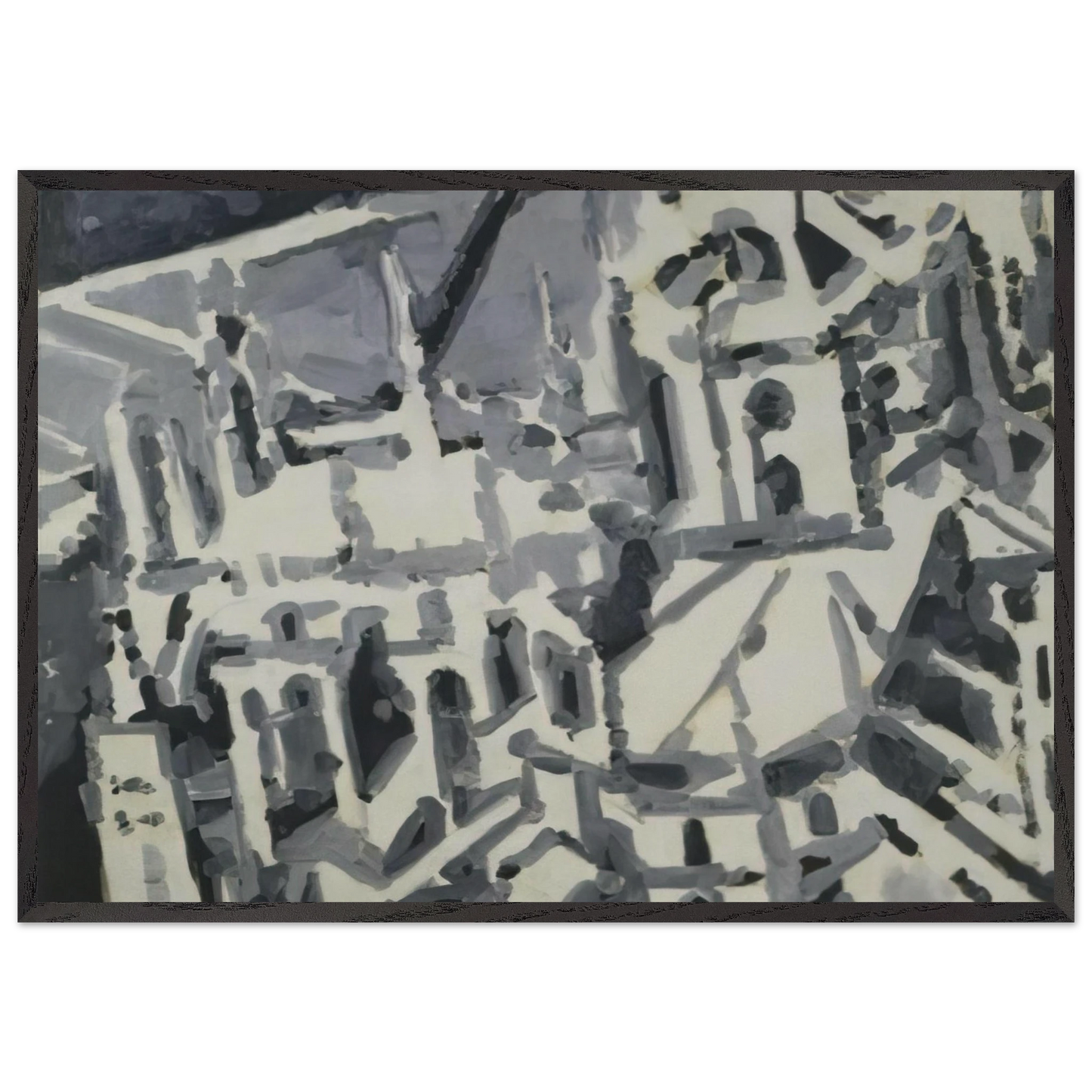 TOWNSCAPE M9 1968 - Gerhard Richter 70x100 cm / 28x40 inches Framed Art Print – Black Wooden Frame