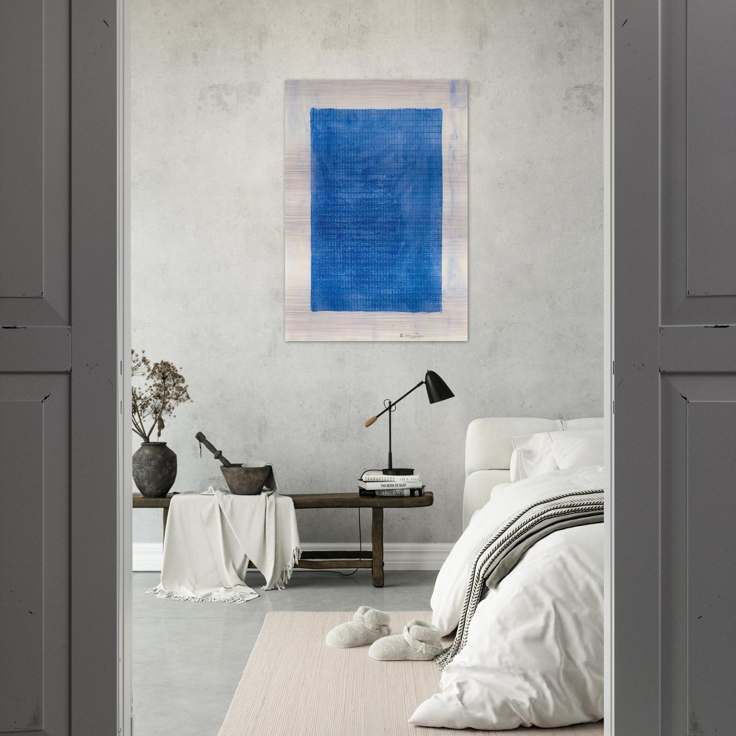 Stars - Agnes Martin Brushed Aluminum Print - 70x100 cm / 28x40 inches | Agnes Martin Aluminum Print | Agnes Martin Prints