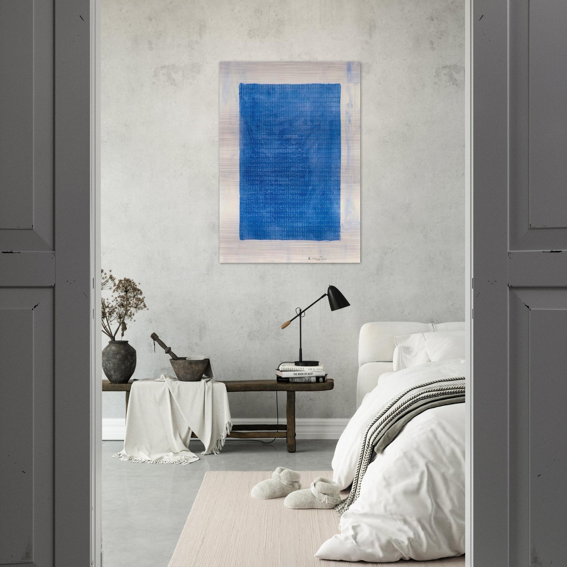 Stars - Agnes Martin Brushed Aluminum Print - 70x100 cm / 28x40 inches | Agnes Martin Aluminum Print | Agnes Martin Prints