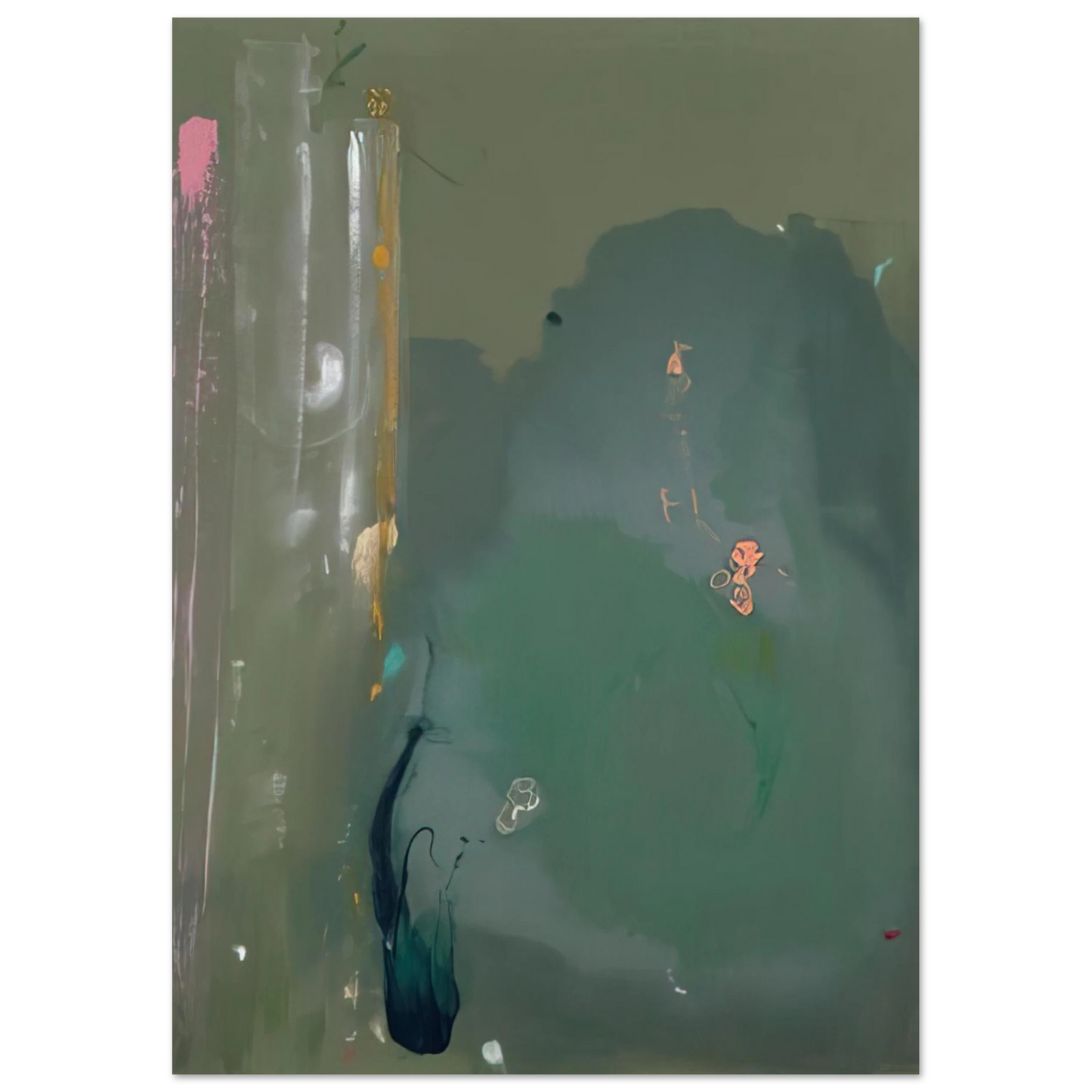 Helen Frankenthaler - CÃƒÆ’Ã‚Â´te d Argent - 1980 Wall art - 28x43  cm / XL (11x17 inches) - Premium Wooden Framed Poster With Fine Art Paper-canvas - Wood frame