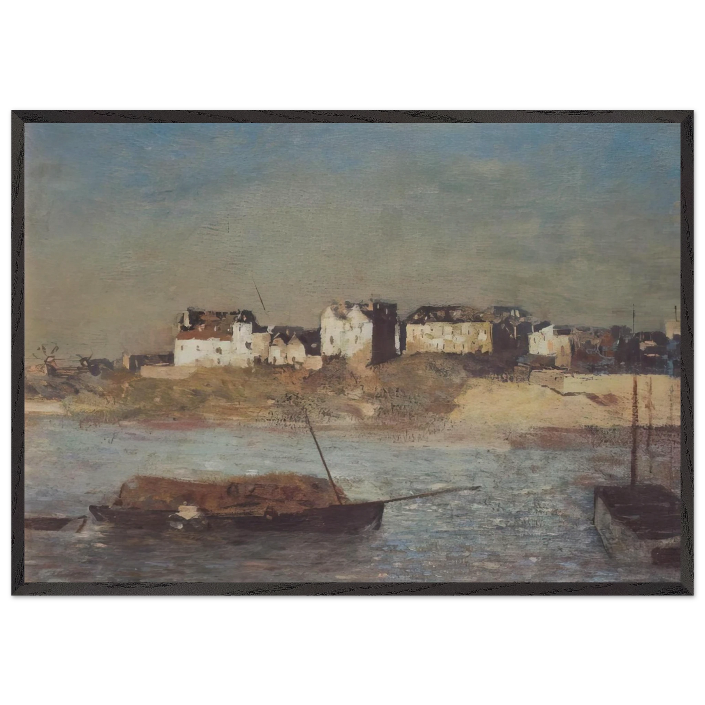 BRETON HARBOUR - Odilon Redon 70x100 cm / 28x40 inches Framed Art Print – Black Wooden Frame