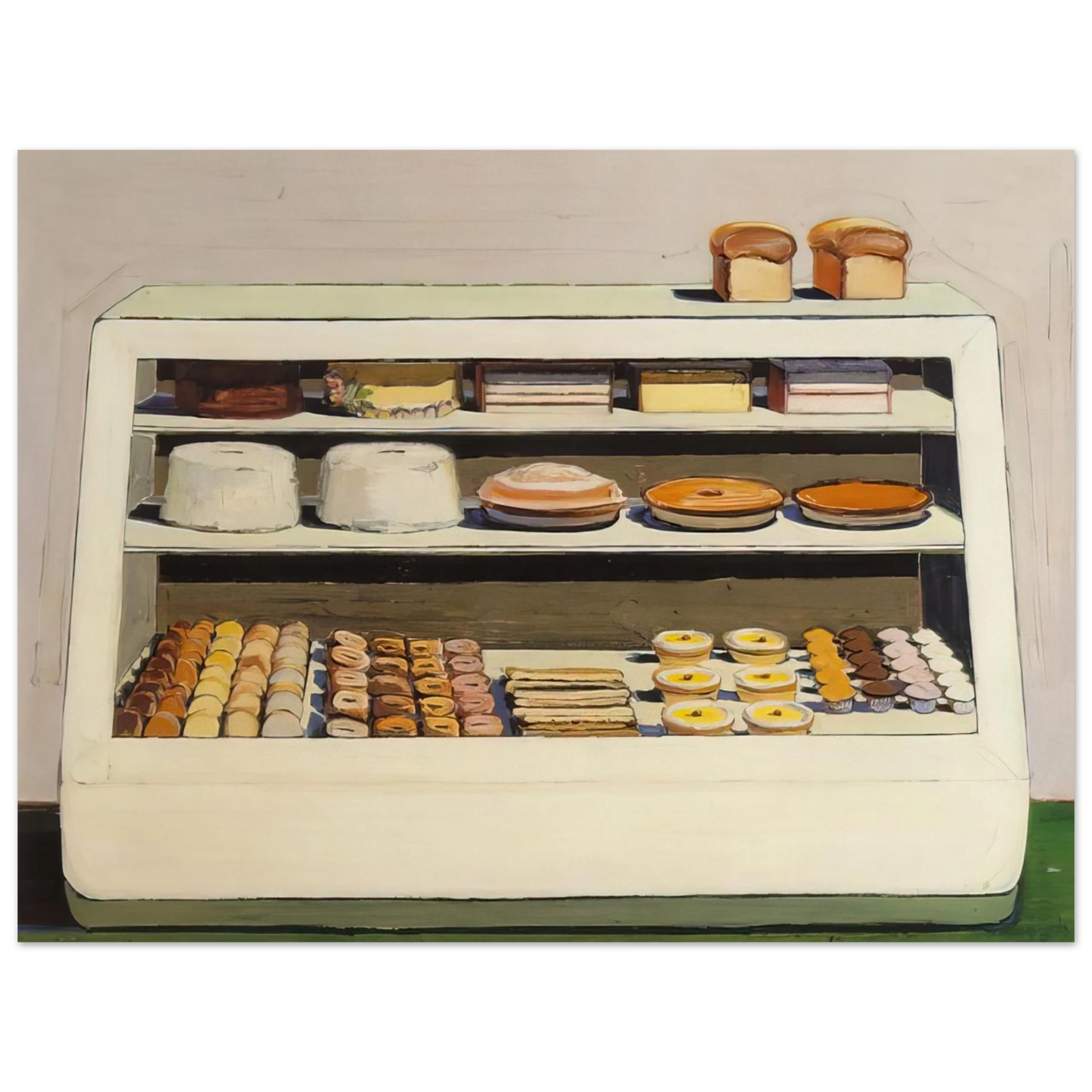 Wayne Thiebaud - Bakery Counter - 1962 Wall Art - 21x29.7 cm / 8x12" - Fine Art Poster - -
