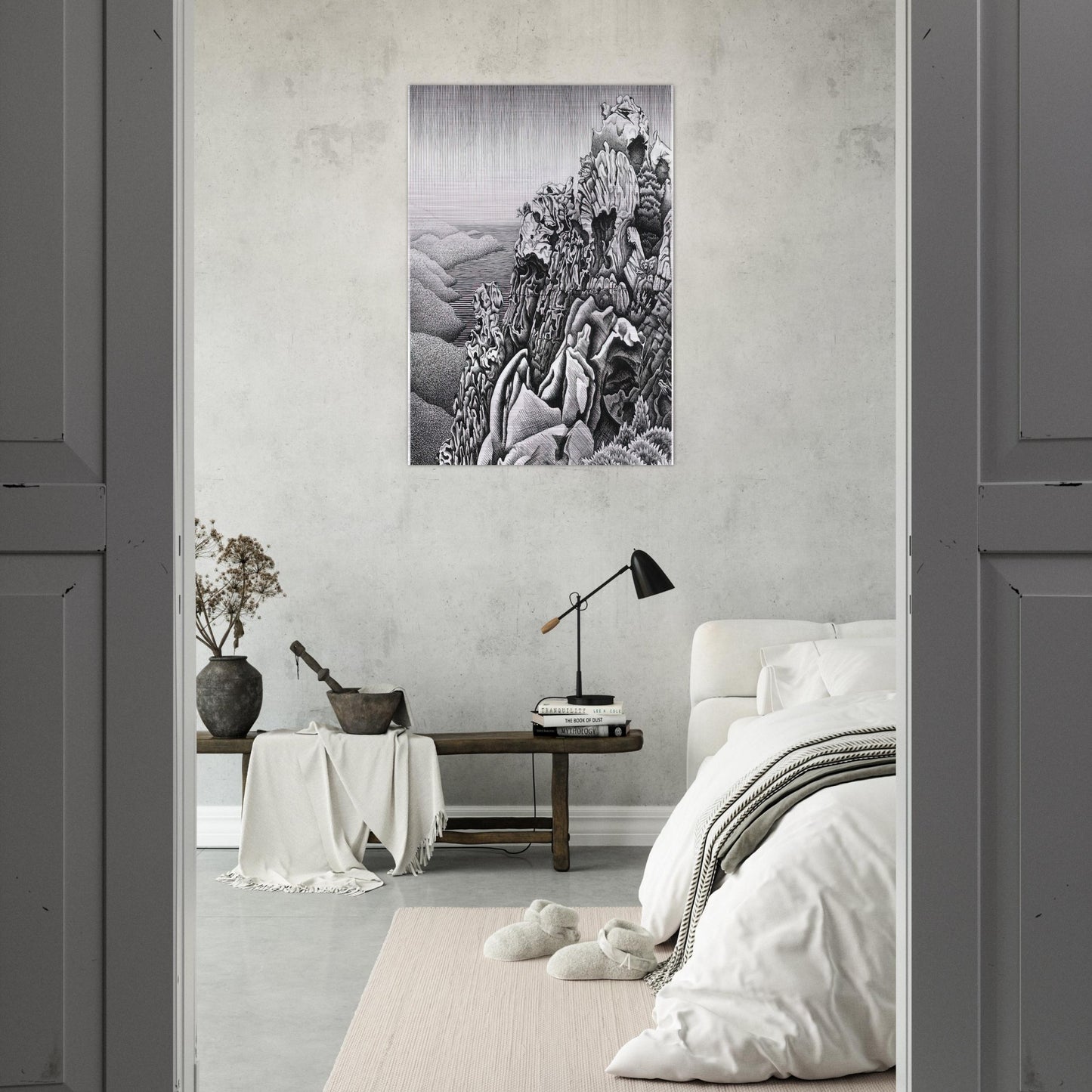 CALANQUES DE PIANA - MC Escher Brushed Aluminum Print - 70x100 cm / 28x40 inches | MC Escher Aluminum Print | MC Escher Prints | Maurits Cornelis Escher Prints