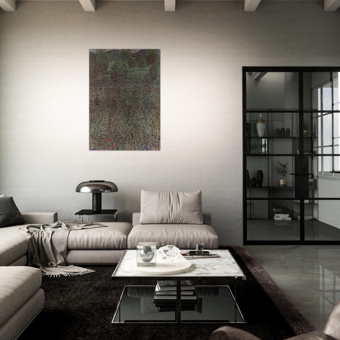 BLOOMING FIELD - Gustav Klimt Brushed Aluminum Print - 70x100 cm / 28x40 inches | Gustav Klimt Aluminum Print | Gustav Klimt Prints
