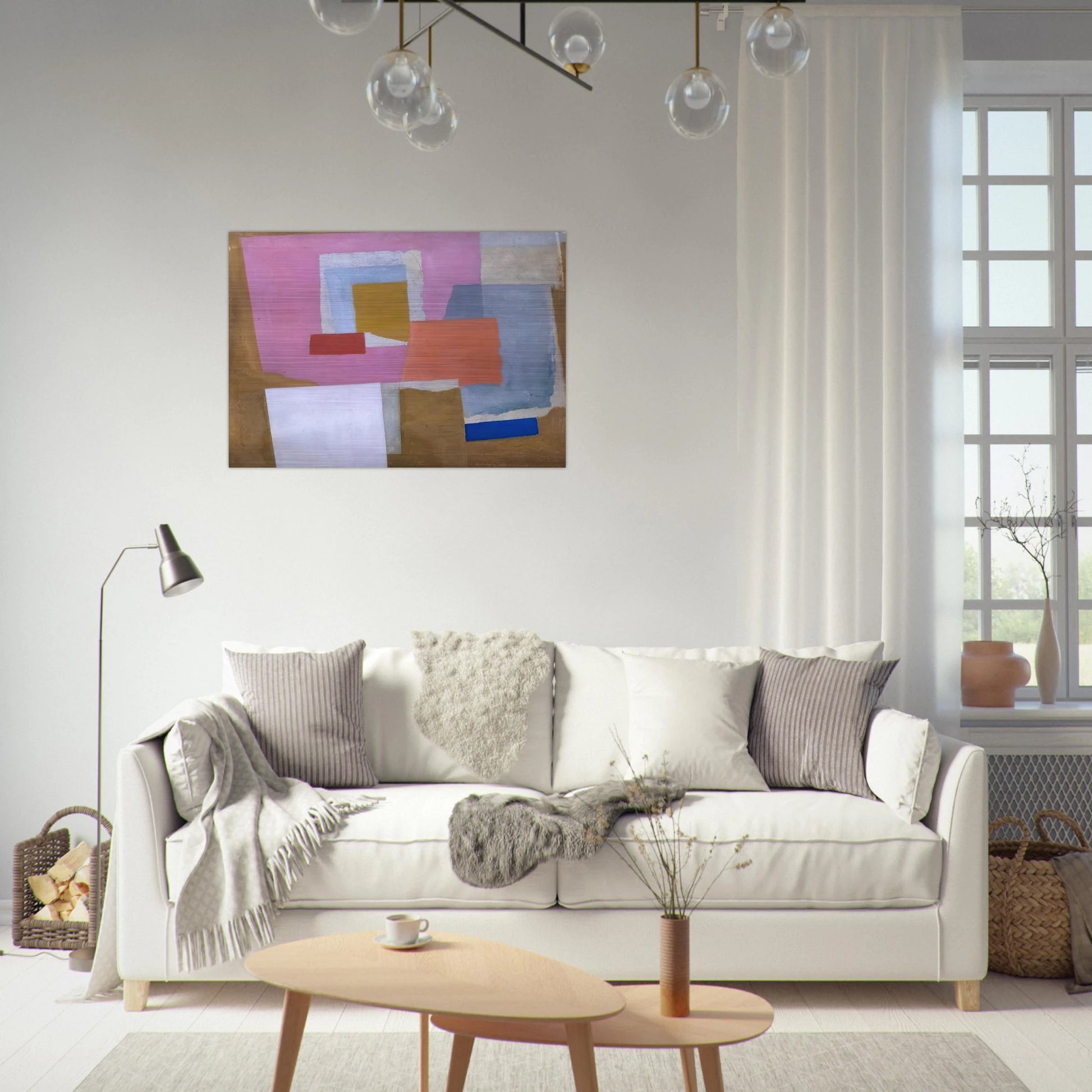 1924 first abstract painting, Chelsea - 1924 - Ben Nicholson Brushed Aluminum Print - 70x100 cm / 28x40 inches | Ben Nicholson Aluminum Print | Ben Nicholson Prints