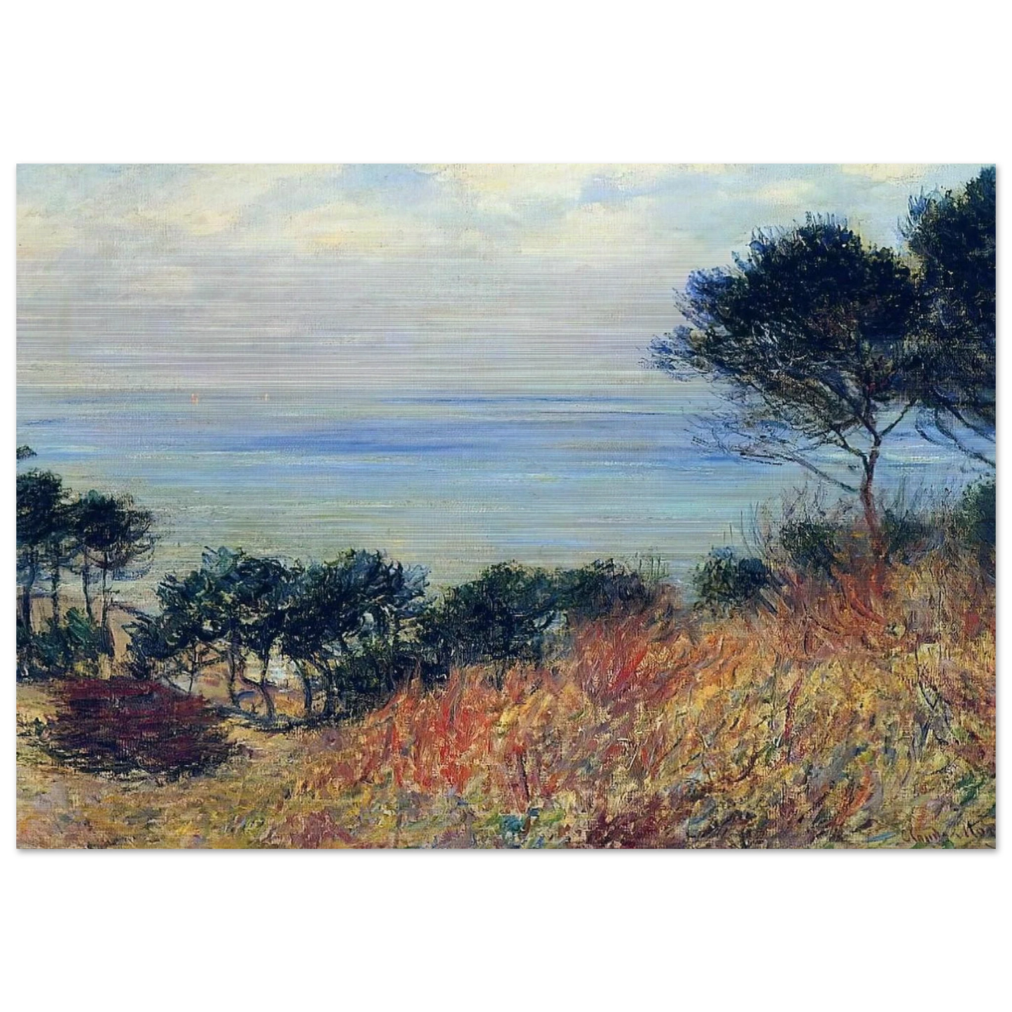 The Coast of Varengeville - claude monet Brushed Aluminum Print - 70x100 cm / 28x40 inches | claude monet Aluminum Print | claude monet Prints