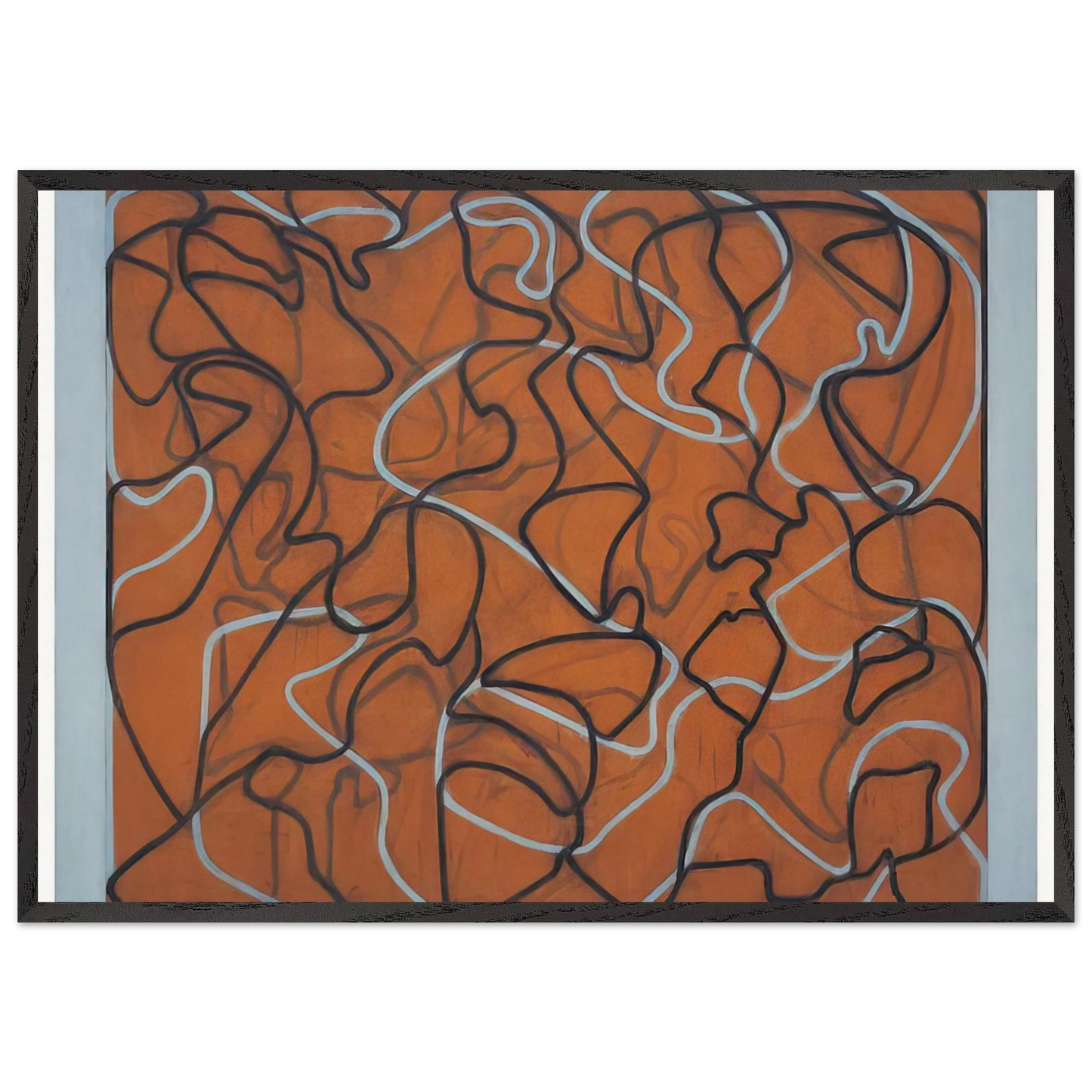 Red Ground Letter - 2010 - Brice Marden 70x100 cm / 28x40 inches Framed Art Print – Black Wooden Frame