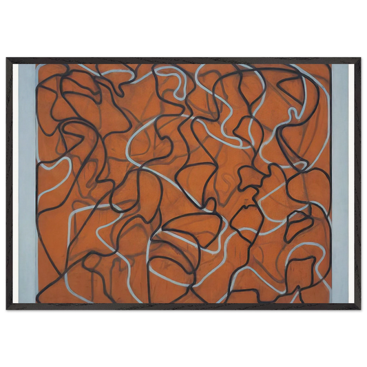 Red Ground Letter - 2010 - Brice Marden 70x100 cm / 28x40 inches Framed Art Print – Black Wooden Frame