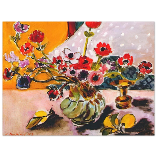 Henri Matisse - ANEMONES AND CHINESE VASE 1943  75x100 cm / 30x40inches Fine Art Poster