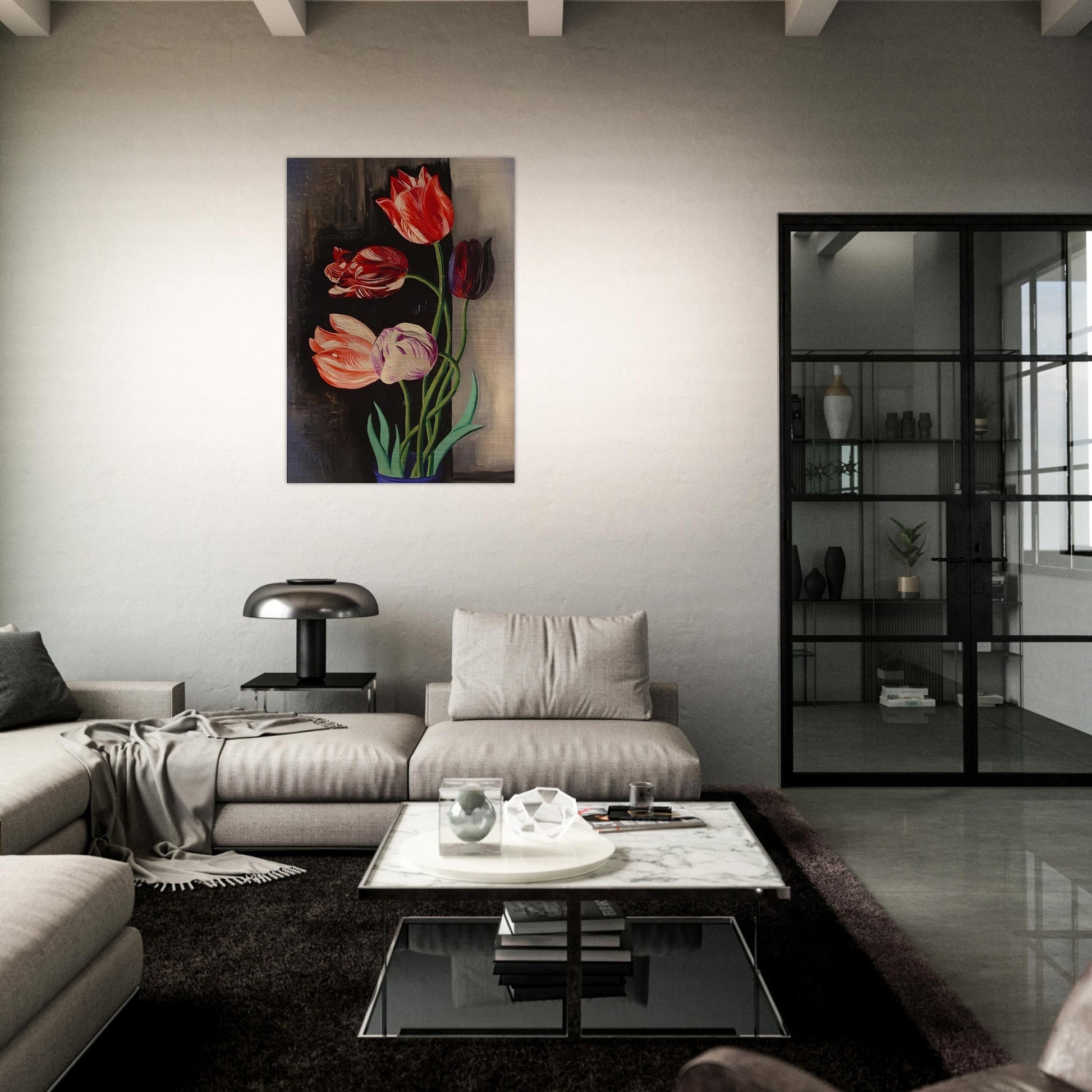 TULIPS - Moise Kisling Brushed Aluminum Print - 70x100 cm / 28x40 inches | Moise Kisling Aluminum Print | Moise Kisling Prints
