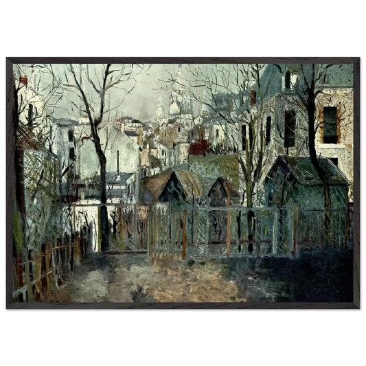 RENOIR S GARDEN - Maurice Utrillo 70x100 cm / 28x40 inches Framed Art Print – Black Wooden Frame