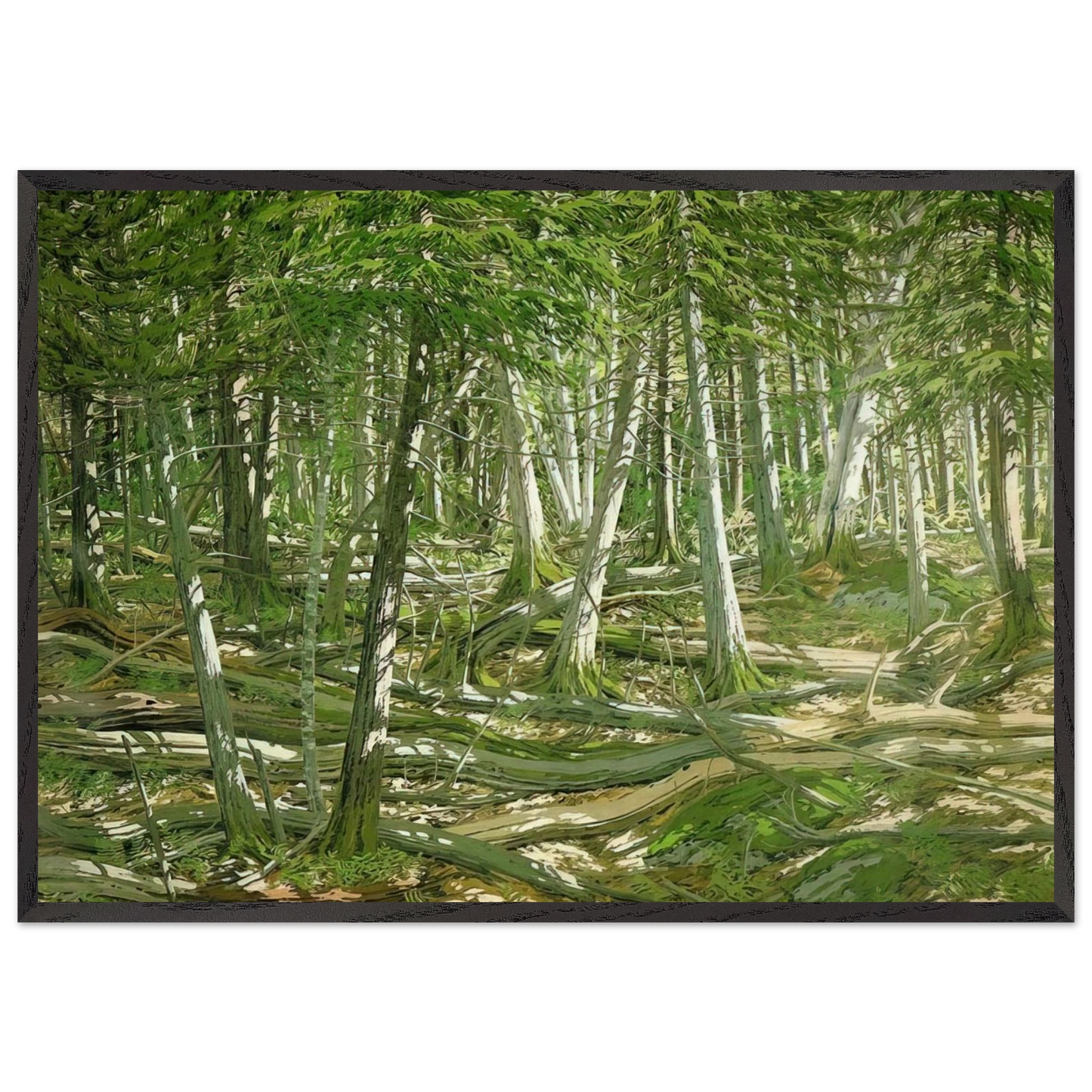 Old Windfall - 1982 - Neil Welliver 70x100 cm / 28x40 inches Framed Art Print – Black Wooden Frame