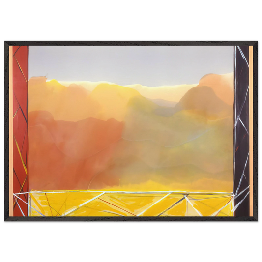 The Yellow Bridge - 1988 - Ronnie Landfield 70x100 cm / 28x40 inches Framed Art Print – Black Wooden Frame