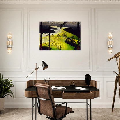 Early Spring - Eyvind Earle Brushed Aluminum Print - 70x100 cm / 28x40 inches | Eyvind Earle Aluminum Print | Eyvind Earle Prints