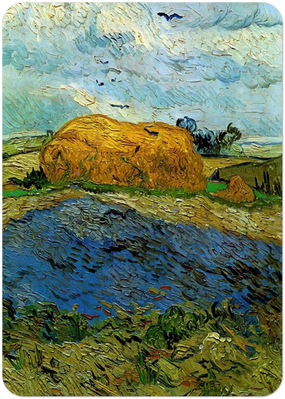 Haystack under a Rainy Sky By Vincent van Gogh Pack of 10 Post Cards | Vincent van Gogh Post Cards | A6 (10.5 x 14.8 cm) - 4.1 x 5.8 inches