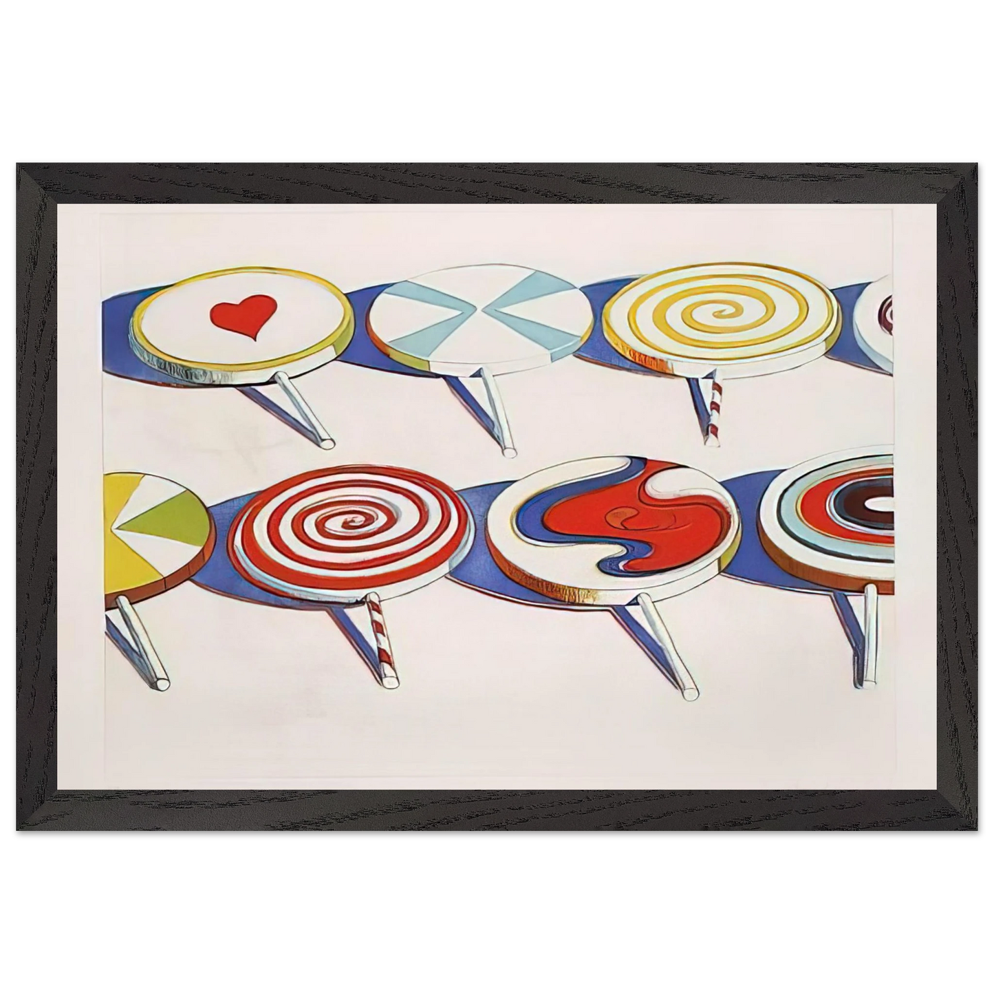Wayne Thiebaud - Big Suckers - 1971 Wall Art - 30x40 cm / 12x16 inches - Premium Wooden Framed Poster With Fine Art Paper - White frame