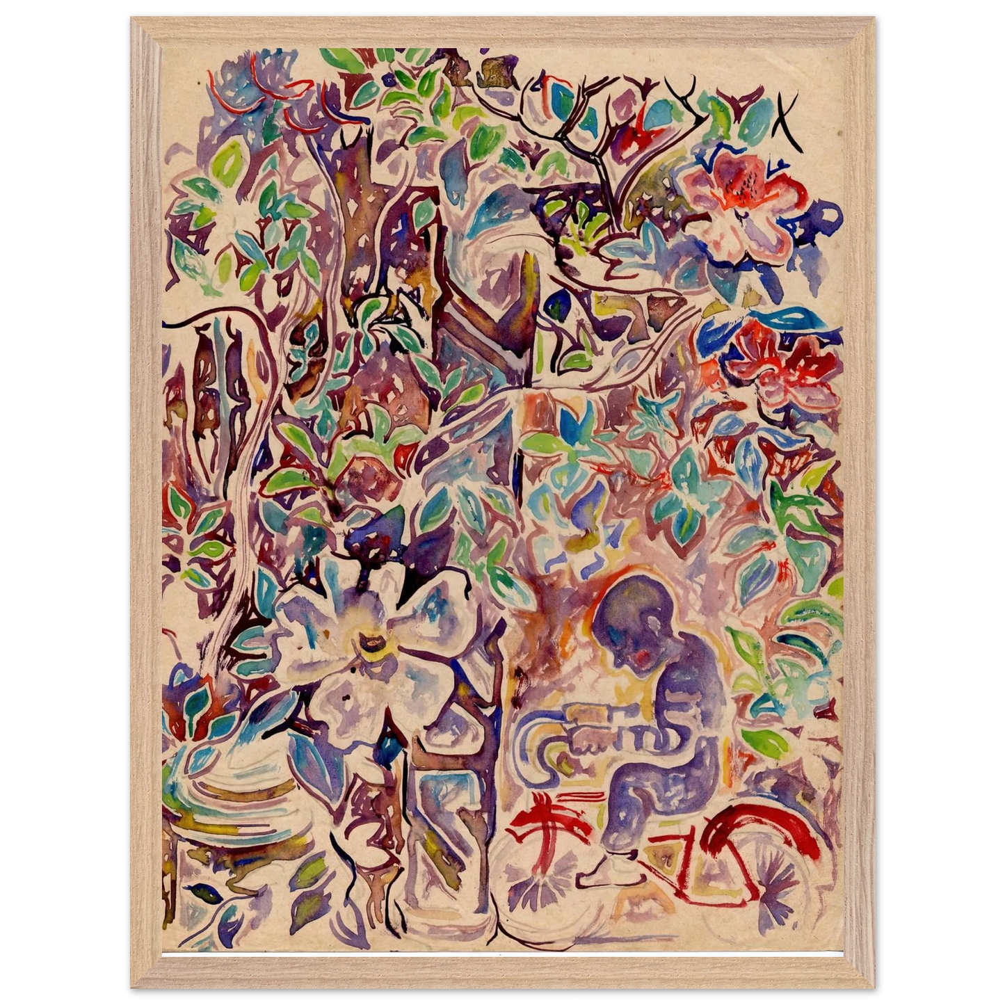 Walter Inglis Anderson - Walter Anderson Wall art - 30x45 cm / 12x18 inches - Premium Wooden Framed Poster With Fine Art Paper-canvas - White frame