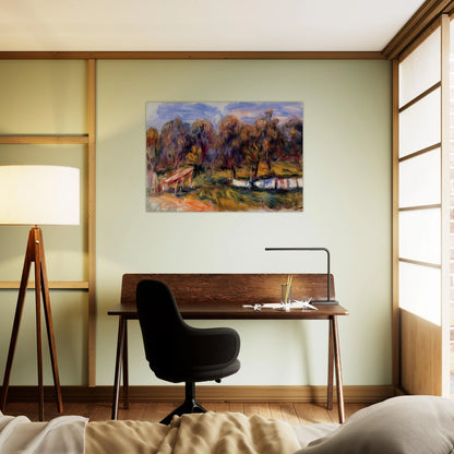 Landscape with Orchard - Pierre-Auguste Renoir Brushed Aluminum Print - 70x100 cm / 28x40 inches | Pierre-Auguste Renoir Aluminum Print | Pierre-Auguste Renoir Prints