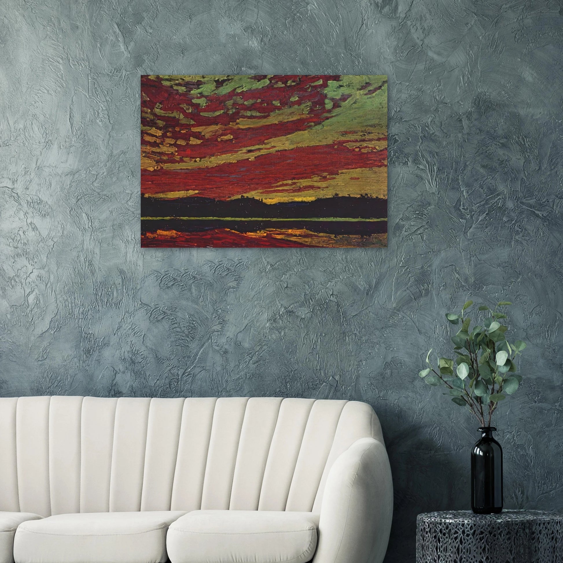 SUNSET 1915 - Tom Thomson Brushed Aluminum Print - 70x100 cm / 28x40 inches | Tom Thomson Aluminum Print | Tom Thomson Prints