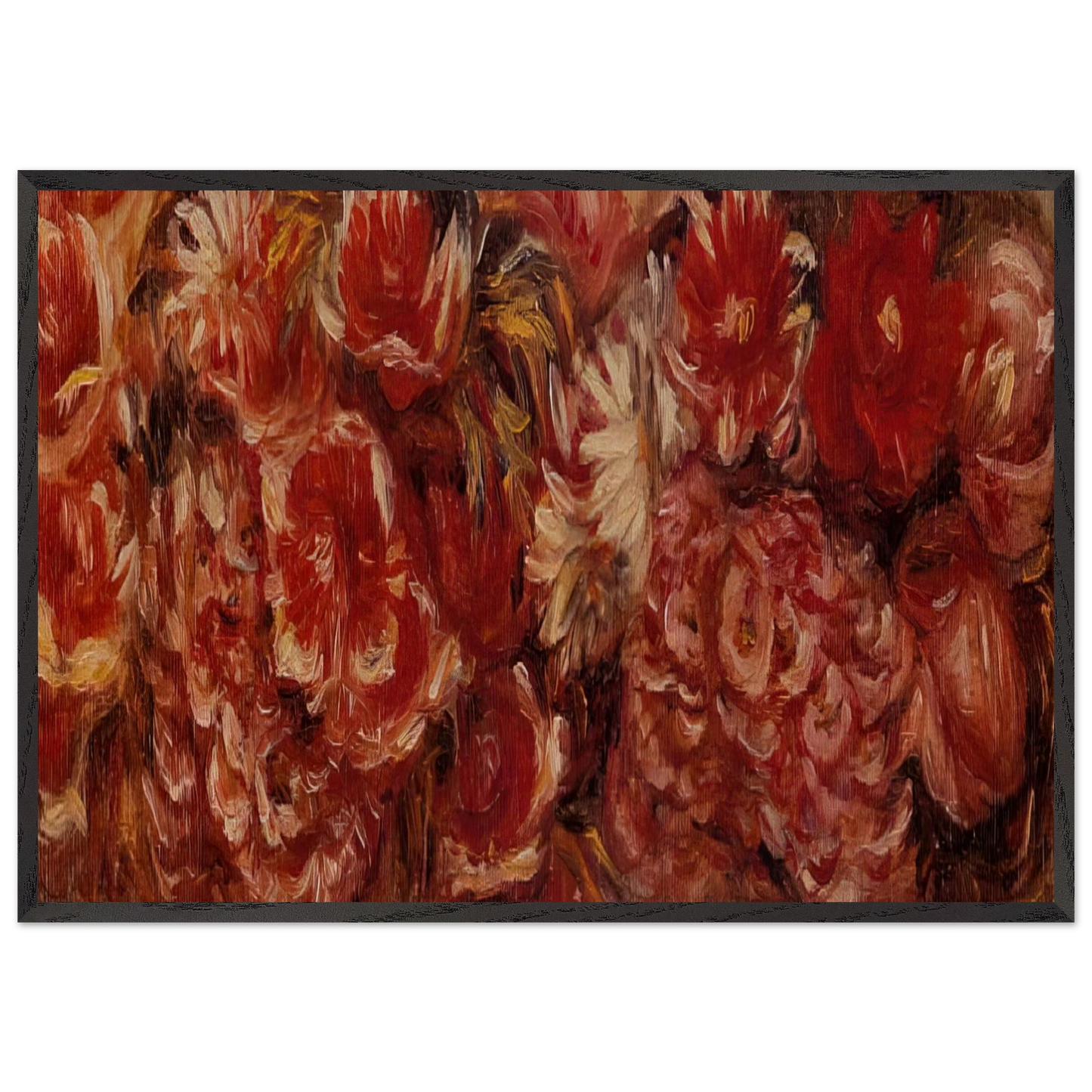 Floral Headband - Pierre-Auguste Renoir 70x100 cm / 28x40 inches Framed Art Print – Black Wooden Frame