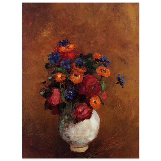 Odilon Redon - BOUQUET OF FLOWERS IN A WHITE VASE  75x100 cm / 30x40inches Fine Art Poster